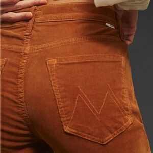 MOTHER The Dazzler Mid-Rise Straight Corduroy Jeans Monks Robe NWT 33 32 rust